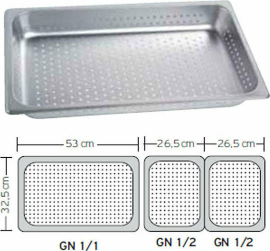 GTSA Perforated Stainless Steel Gastronorm GN1/1 H100mm
