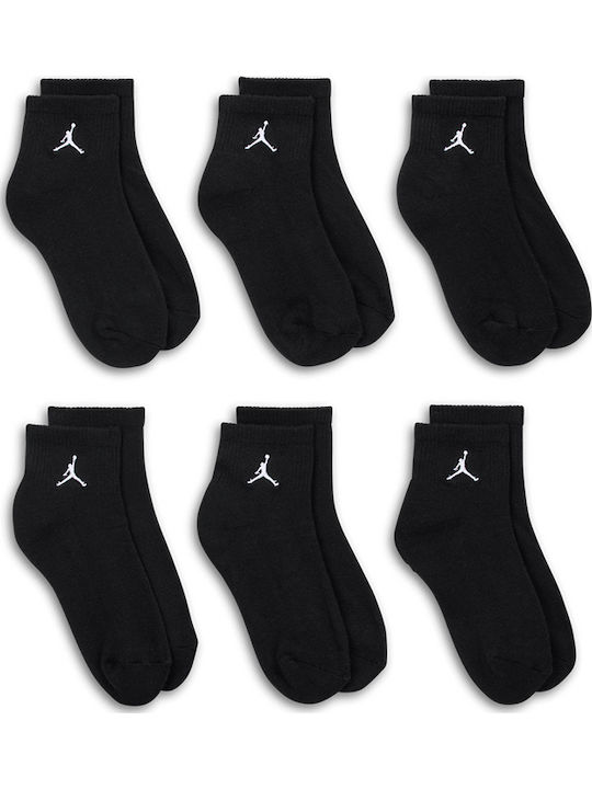 Jordan Kids' Ankle Socks Black 6 Pairs