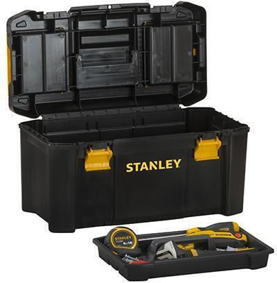 Stanley Essential Handwerkzeugkasten Kunststoff mit Tabakdose B48.2xT25.4xH25cm mit Kunststoff-Klammer