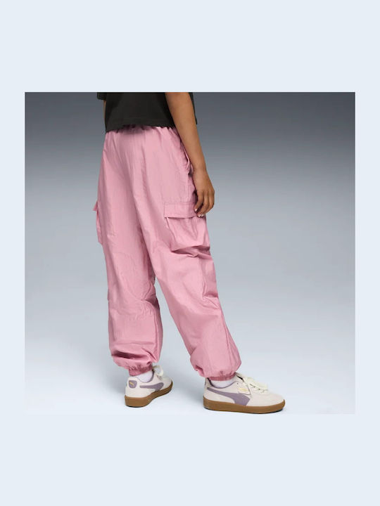 Kids Sweatpants Pink Woven
