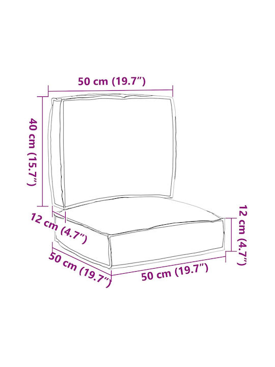 vidaXL Palette Bench Cushion with Backrest Anthracite 2 pcs 50x50 cm