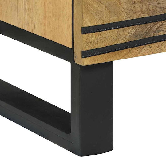Chest of Drawers of Solid Wood Coffee 60x33.5x75cm