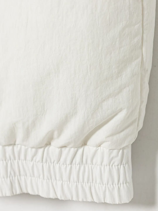 Kids' Quilted Jacket Sleeveless Short White