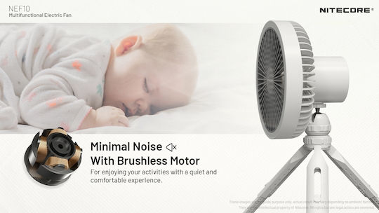 NiteCore NEF10 USB Rechargeable Fan 4W 10.000 mAh Fan White