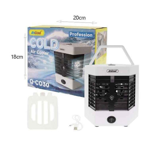 Andowl Qc030 Мини Климатик USB С Вода 10W Бял