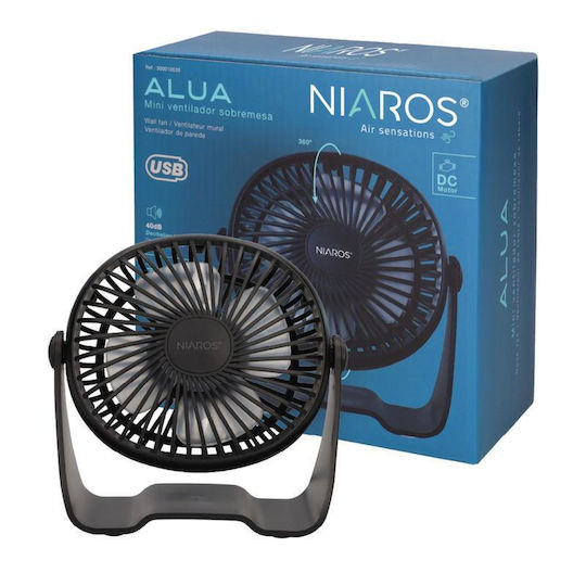 Niaros Ανεμιστηράκι USB 3W Μαύρο 300010030