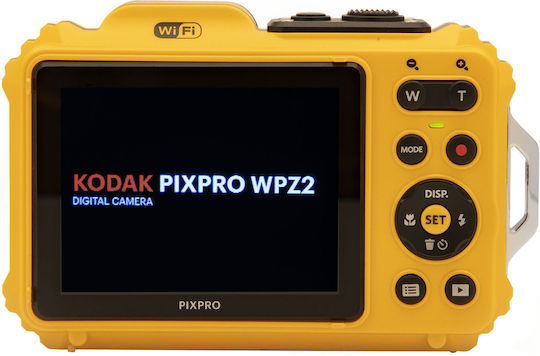 Kodak WPZ2 Compact Φωτογραφική Μηχανή 16MP Full HD (1080p) Οπτικού Ζουμ 4x Κίτρινη