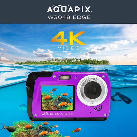 EasyPix Aquapix W3048 Edge Compact Φωτογραφική Μηχανή 13MP με Οθόνη 3" και Ανάλυση Video 2688 x 1520 pixels Μωβ