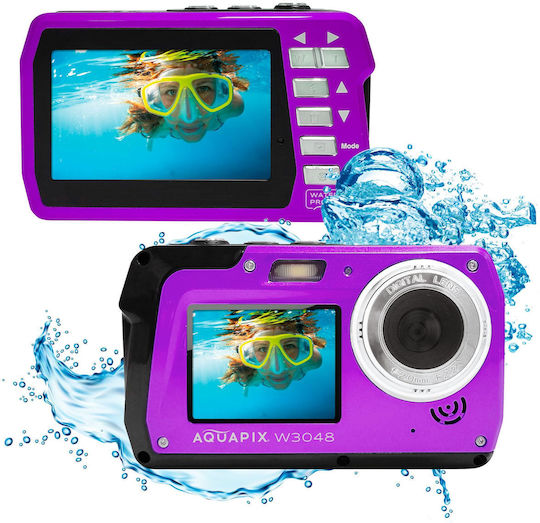 EasyPix Aquapix W3048 Edge Compact Φωτογραφική Μηχανή 13MP με Οθόνη 3" και Ανάλυση Video 2688 x 1520 pixels Μωβ