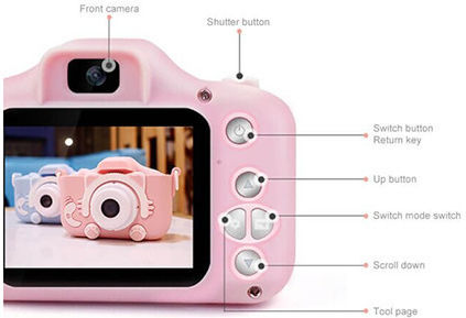 Q1 Kitty Kids Kinderkamera 12MP Rosa