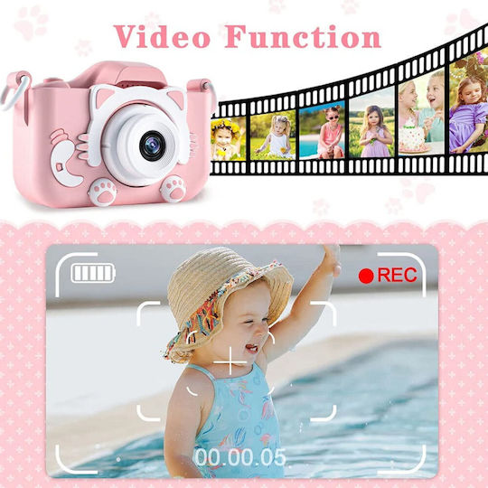 Q1 Kitty Kids Kinderkamera 12MP Rosa
