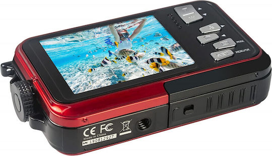 AgfaPhoto Realishot WP8000 Kompaktkamera 24MP Optischer Zoom 16x Rot