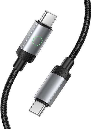 Hoco X117 Star Braided USB 3.2 Cable USB-C male - USB-C 60W Μαύρο 1m GER-HC-X117TCTC-BK