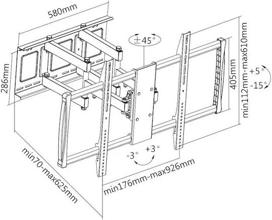 Reflecta 100-9060T TV-Halterung Wandmontage bis 100" und 80kg