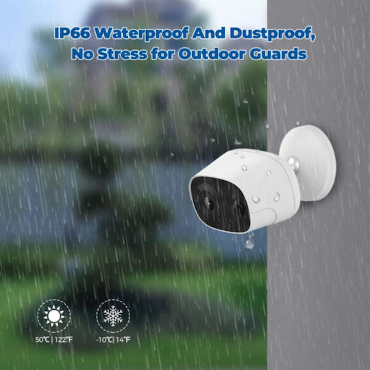 Axred AXRSOL-300 IP Cameră de Supraveghere Wi-Fi Full HD+ 3MP Rezistentă la apă Pe baterii cu Comunicare Bidirecțională și Lentilă 2.4mm