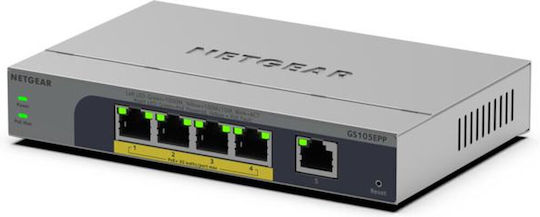 NetGear GS105EPP-100EUS Управление на PoE Switch с 5 Портове Гигабитови (1Gbps) Ethernet