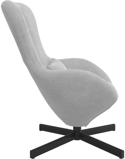 Πολυθρόνα Massage Περιστρεφόμενη Βελούδινη Light Grey 63x73x90cm