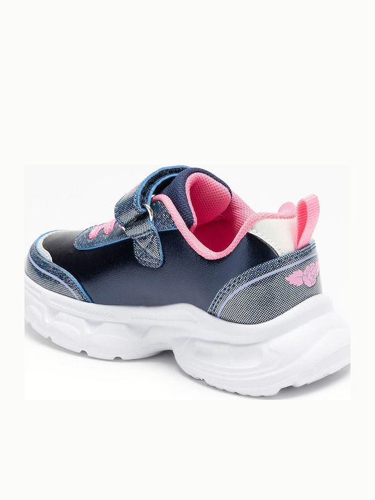 Παιδικά Sneakers με Σκρατς & Φωτάκια Μπλε