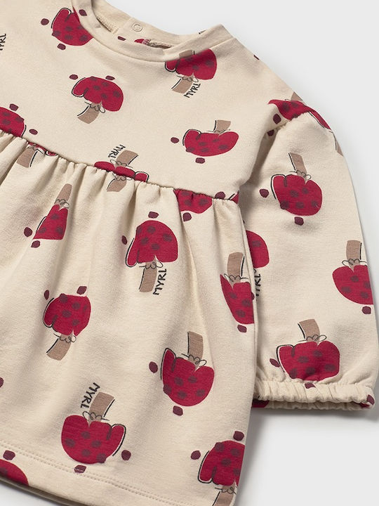 Kinderkleid Mädchenkleider Langärmelig Beige