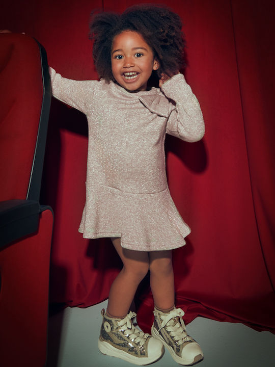 Children's Dress Long Sleeve Knitted Dark Beige