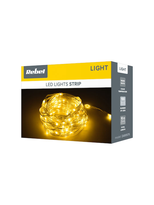 Λαμπάκια LED 10μ. Θερμό Λευκό USB σε Σειρά