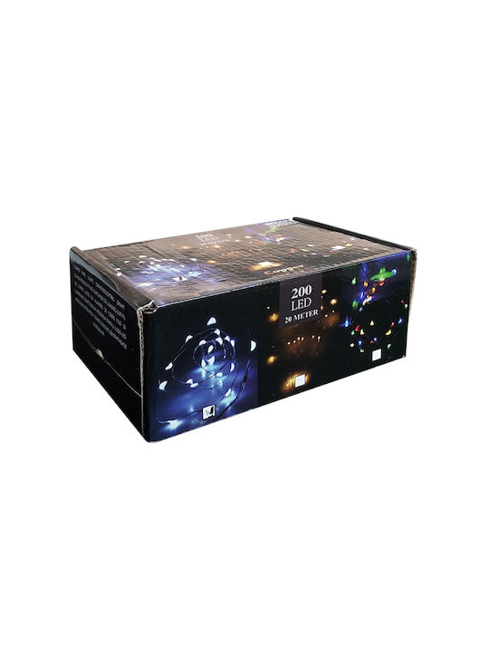 200 Lights LED 20m. Cold White in String 1pcs