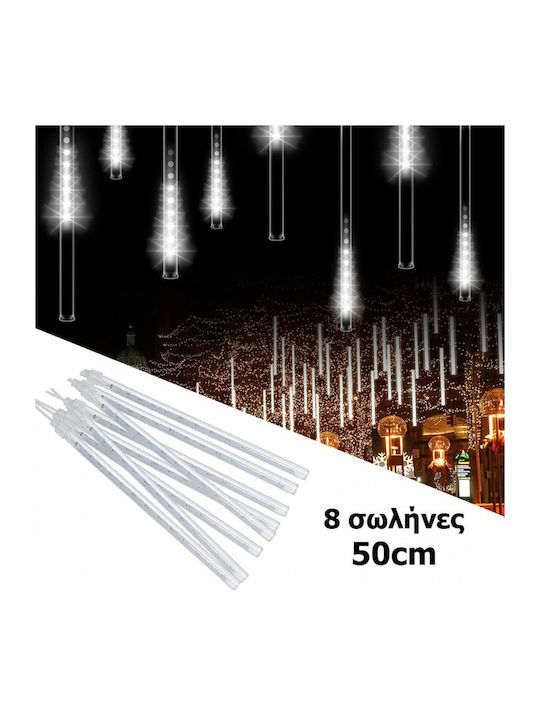 8 Lămpițe LED 3m. x 50buc Albe tip Ploaie 1buc