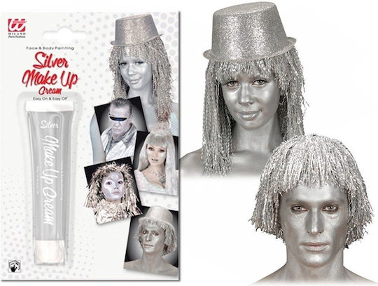 Karneval Make-up Tube Make Up Silber Karneval Body Painting 28ml Silber