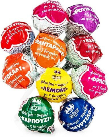 Kaiser 1889 Lollipop with Orange Flavour No Added Sugar 10g