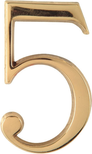 Zogometal 930 Placă cu Număr 5 în Auriu Culoare 12cm 930