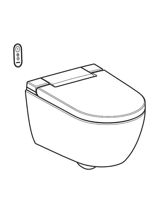 Geberit Aquaclean Λεκάνη Κρεμαστή Rimless με Κάλυμμα Soft Close και Μπιντέ Λευκή