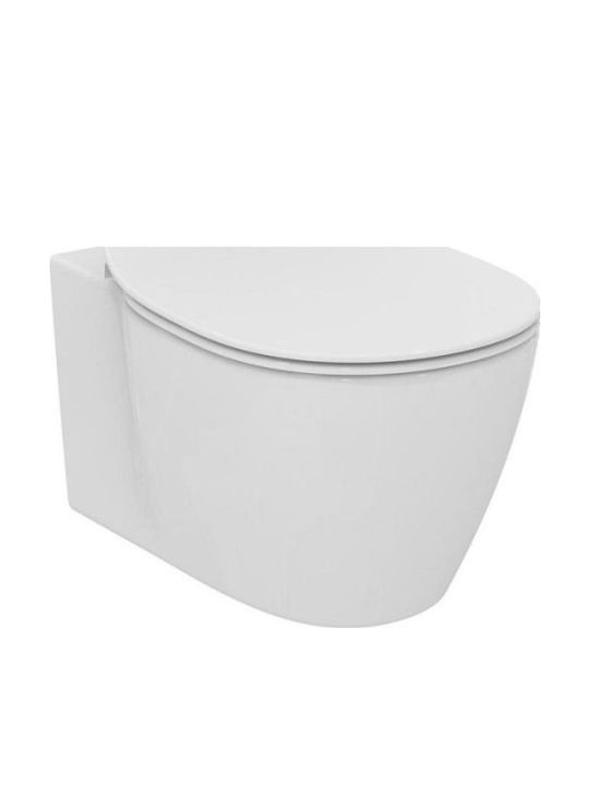 Ideal Standard Connect Aquablade Монтирана на стена тоалетна с Стройна Капак Софт Клоуз Бяла