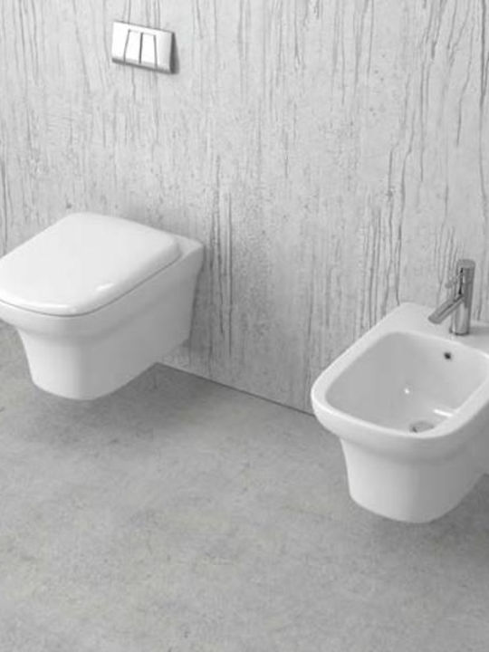 Karag Grace Wall-Mounted Toilet that Includes Soft Close Cover White