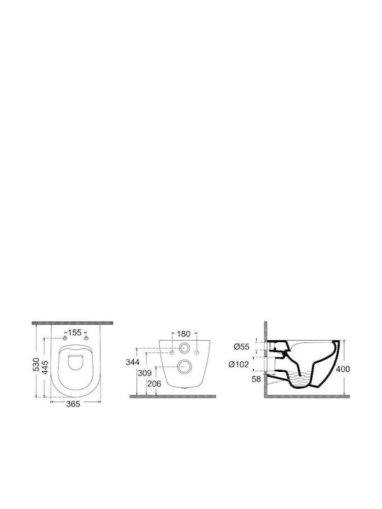 Bianco Ceramica Lenta Монтирана на стена тоалетна с Капак Софт Клоуз Taupe Matt