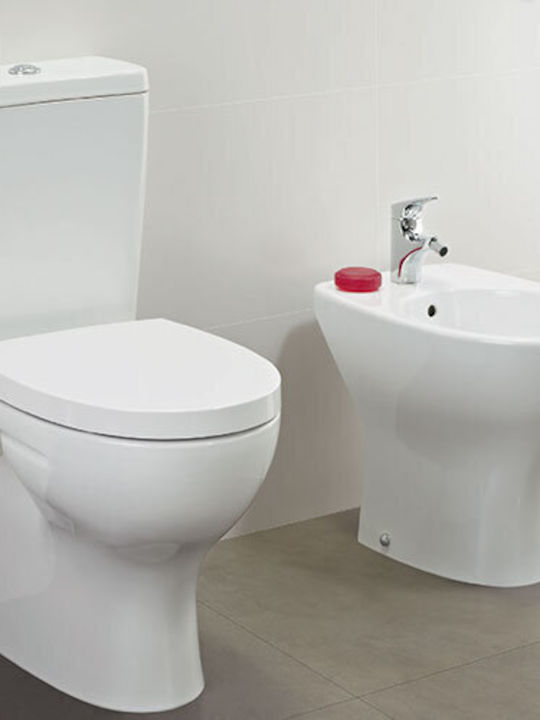 Sanitana Pop II Toaletă de podea Sifon Inferior cu sistem de descărcare Albă