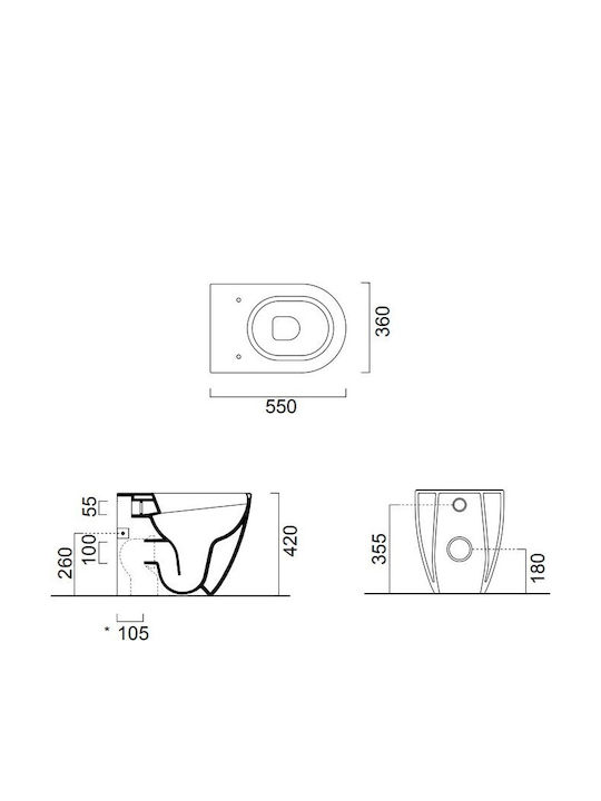 GSI Pura Swirl Wall-Mounted Toilet with Slim Cover Soft Close Ardesia