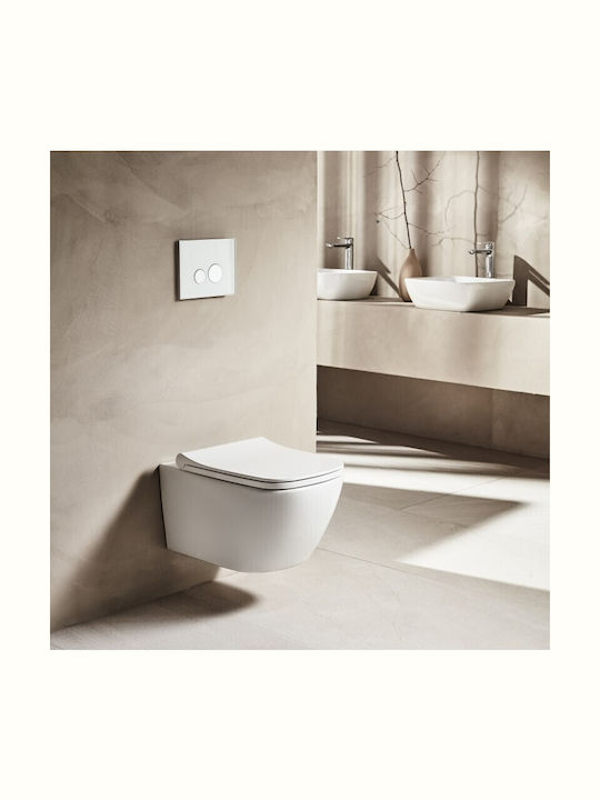 Tema Wall-Mounted Toilet with Cover with Bidet Without Cover White