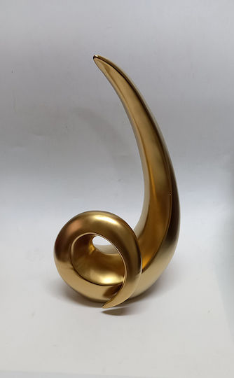 Karvounis Decorative Space Flame made of Ceramic Material Gold 17x11.5x31cm 1pcs