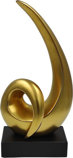 Karvounis Decorative Space Flame made of Ceramic Material Gold 17x11.5x31cm 1pcs