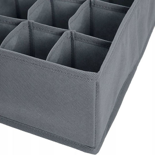 Organizator de sertare pentru Șosete / Lenjerie intimă în Culoare Gri 32.5x32.5cm 1buc