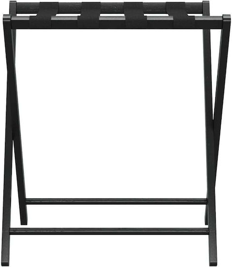 vidaXL Wooden Foldable Hotel Luggage Rack Black W68.5xD38xH58cm