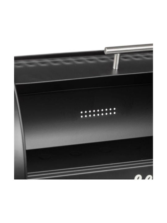 Brotkasten Metallisch Schwarz 38x28x18.5cm