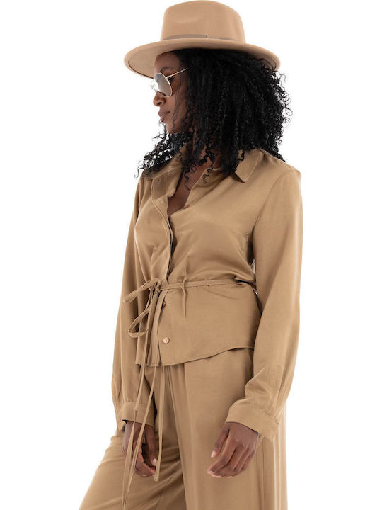 Women's Long Sleeve Shirt Brown