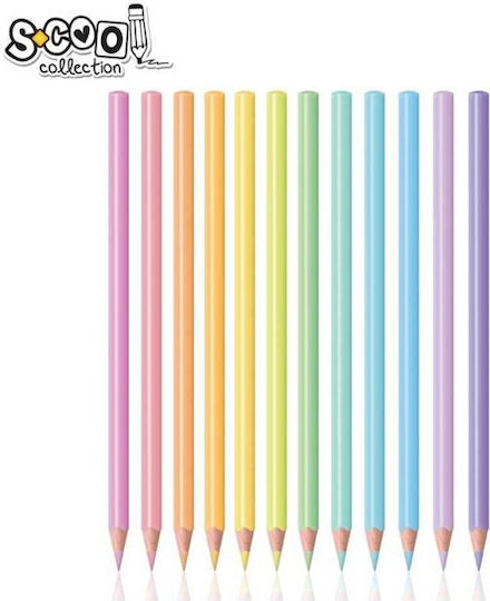 Pastel Coloured Pencils Triangular Shape 3 Mm Lead Thickness Set 12 Colours