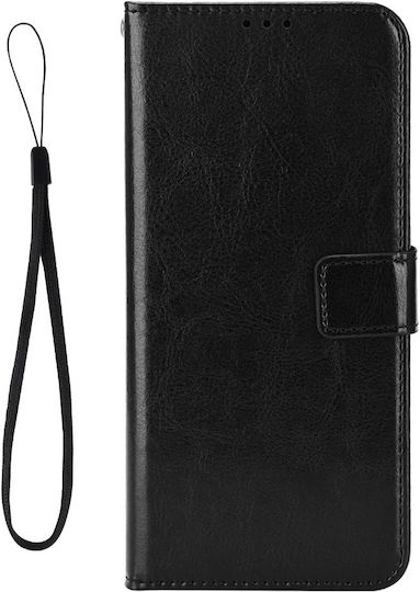 Handyhülle Deckel Oppo A5x Crazy Horse Brieftasche Schwarze