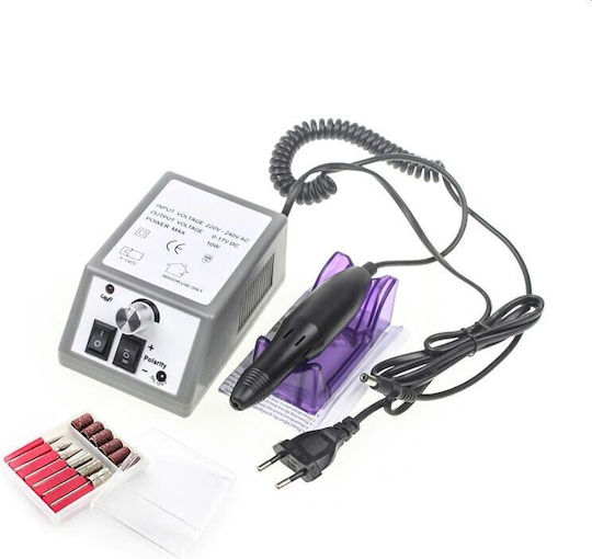 Freza Electrică Unghii 20.000 Rpm 20w Manichiură Profesională 6 Capete de Șlefuire Direcție Dublă