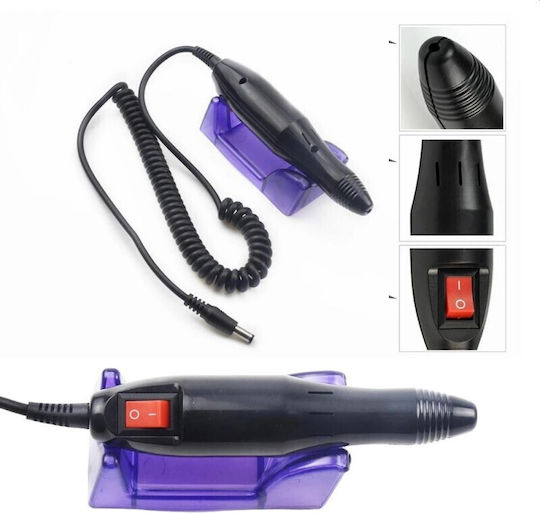 Freza Electrică Unghii 20.000 Rpm 20w Manichiură Profesională 6 Capete de Șlefuire Direcție Dublă