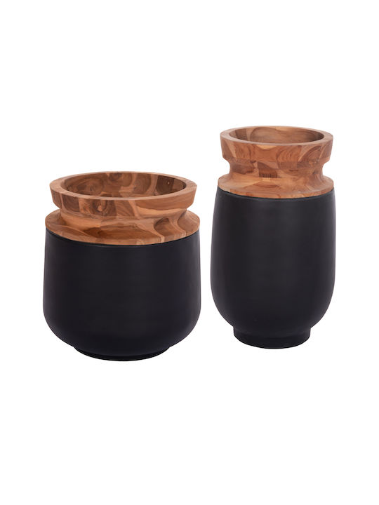 HomeMarkt Decorative Vase Linter Black 34x11.7x60cm