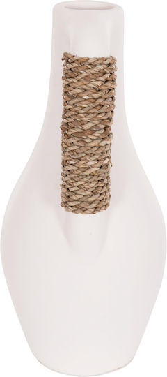 HomeMarkt Διακοσμητικό Βάζο Πήλινο Cammer Λευκό Φ18xΥ39cm
