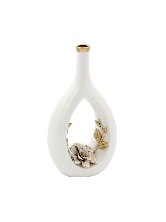 Keskor Decorative Vase White 16x7x30cm